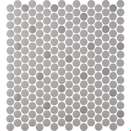 Marazzi Nu_Tempo: Silver Lining 3/4" Glass Penny Round Mosaic NU023/4PNYMS1P