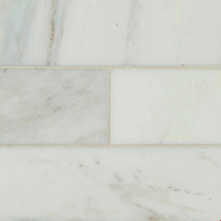 MS International Marble: Arabescato Carrara 4" x 12" Honed Marble Tile TARACAR412H