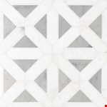 Bianco Dolomite 12" 12" Geometrica Mosaic SMOT-BIANDOL-GEOP