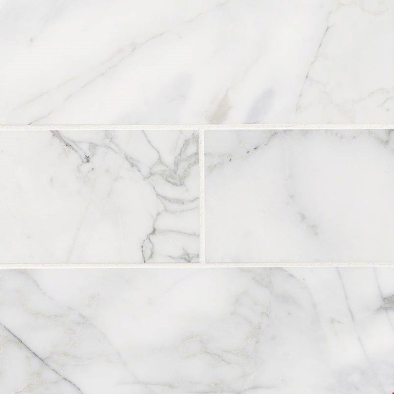 MS International Marble: Calacatta Cressa 4" x 12" Marble Tile TCALCRE412H