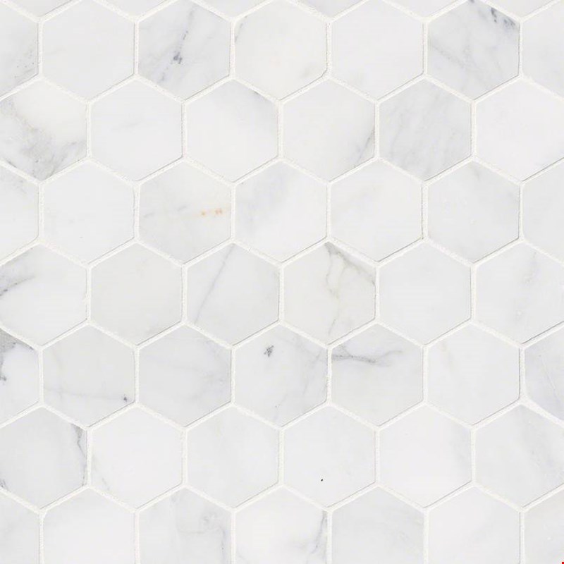 MS International Marble: Calacatta Cressa 2" Hexagon Marble Mosaic SMOT-CALCRE-2HEXH