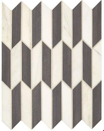 Marazzi Castellina: White/Midnight 16" x 12" Polished Neo Arrow Mosaic CT62NEOARXMS1P