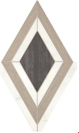 Marazzi Castellina: White/Midnight 19" x 12" Polished Diamond Mosaic CT64DIAMONDMS1P