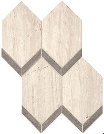 Marazzi Castellina: Gray/Fawn 13" x 17" Honed Elongated Hex Mosaic CT69ELONHEXMS1P