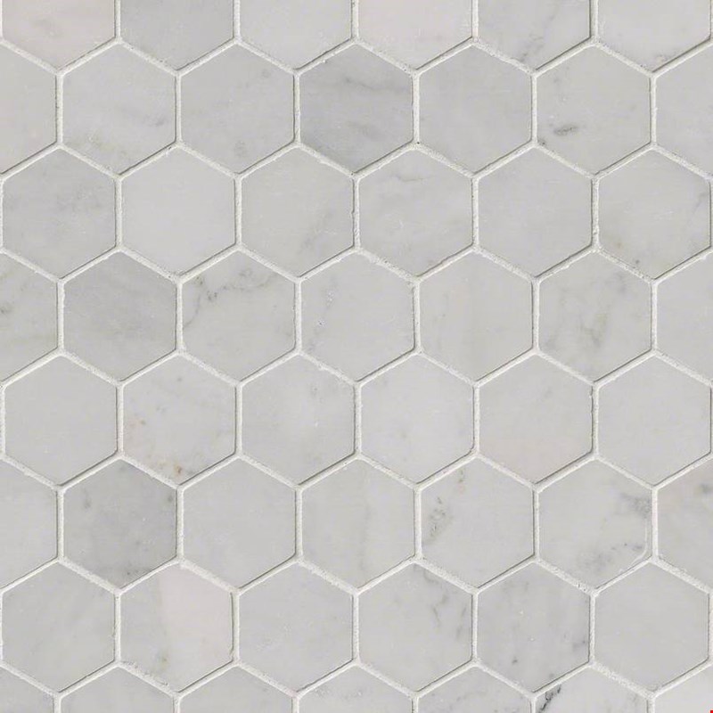 MS International Marble: Carrara White 2" Hexagon Marble Mosaic SMOT-CAR-2HEXP