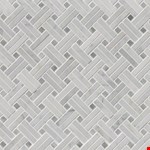 Carrara White 12" 12" Basketweave Mosaic SMOT-CAR-BW2P