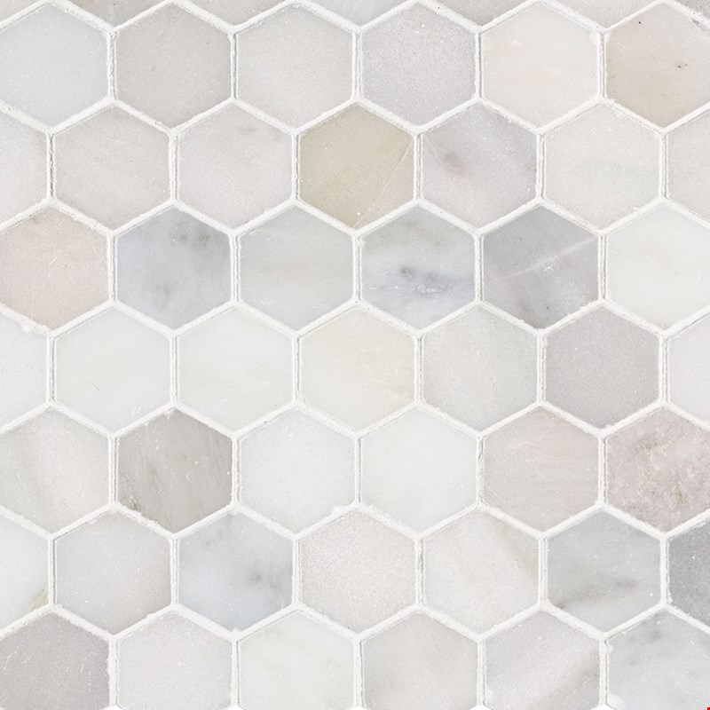 MS International Marble: Greecian White 2" Hexagon Marble Mosaic SMOT-GRE-2HEXP