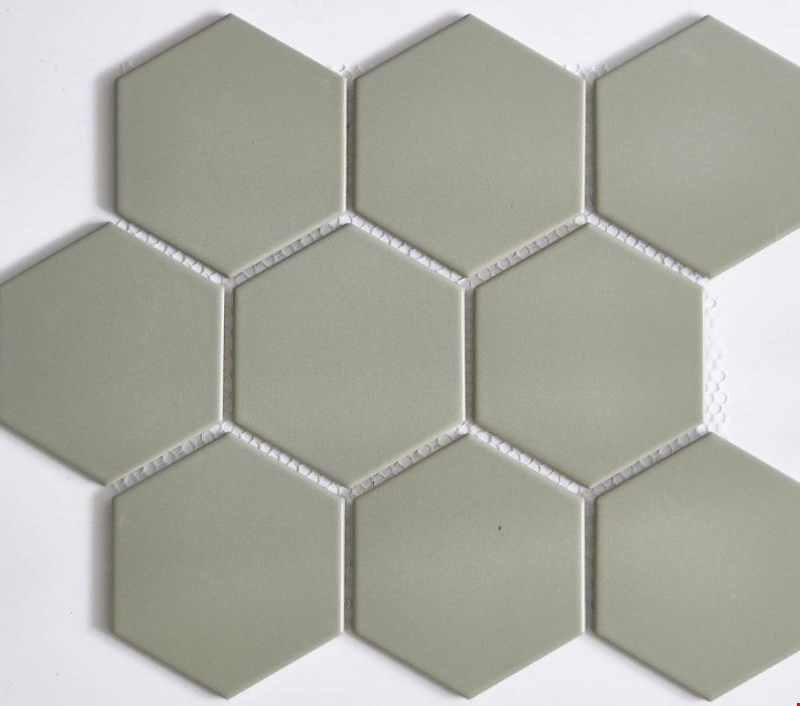 Glass Tile & Stone Glazed Porcelain Mosaic 4" Hexagon Series: Dark Grey 12" x 12" GPMH1805